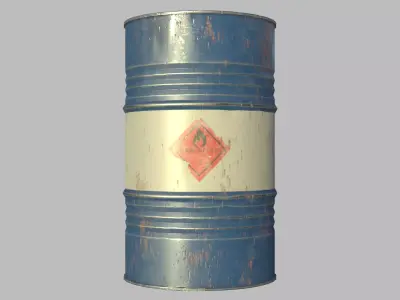 PBR Chemical Barrel Game Asset With LODs Low-poly 3D model