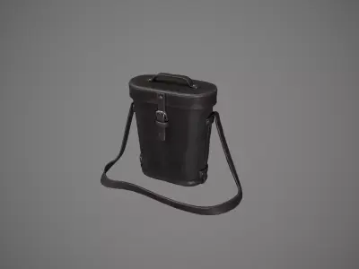 Black Leather Binocular Bag Low-poly 3D model