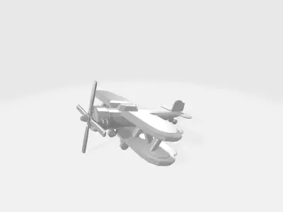 Vintage propeller plane Low-poly 3D model