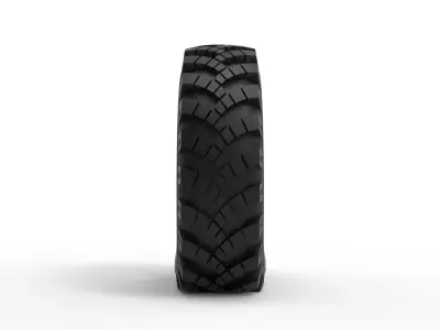 Military Ural tire OI-25 deflated Scale 1 to 25 3D print model