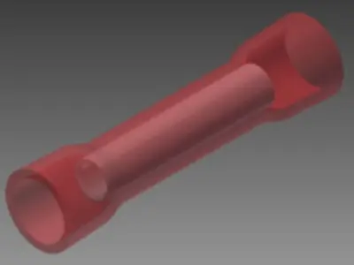 22-18 double sided female tube heat shrink red wire terminal Free 3D model