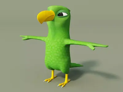 Parrot with wings spread out 3D model