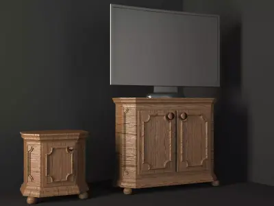 Nightstand drawer dresser TV classic vintage antique 3D model