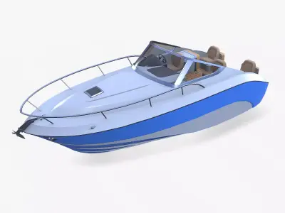 Speeddboat 019 Low-poly PBR Low-poly 3D model