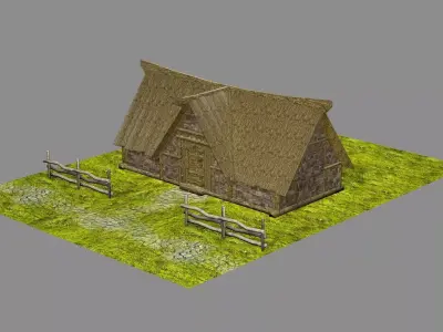 Medieval Viking House 03 Game Ready Low-poly 3D Model Low-poly 3D model