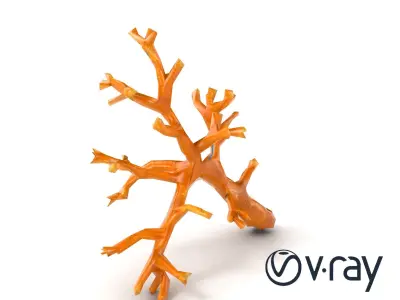 Branching Coral Textured Surface Model Pack Low-poly 3D model