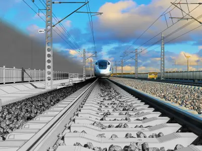 Railway track facilities 3D model