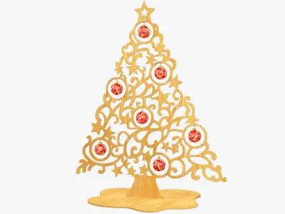 Wooden Christmas Accessories Collection V2 3D model