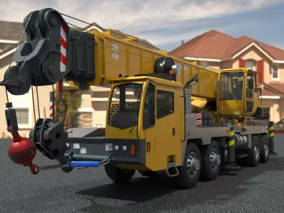 Crane Truck Low-poly 3D model