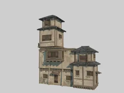 Medieval houses buildings and residences 3D model