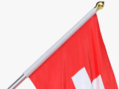 Switzerland Cloth Flag Wall Mount Animated 3D model