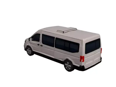 Low Poly Minibus Modern Vehicle Model PBR Texture Low-poly 3D model