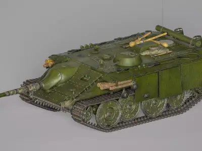 E-10 Hetzer German Tank Low-poly 3D model