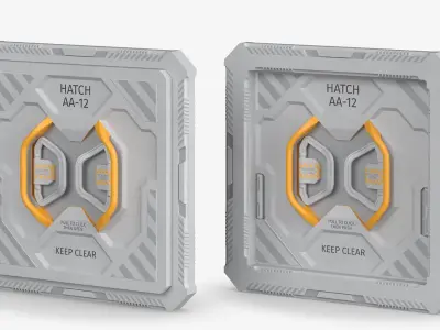 Rotating Pressure Seal Door White 3D model