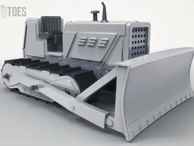 3D Toy Bulldozer Front and Backhoe Loader Construction Tractor 3D model