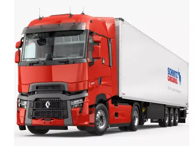 Renault T 2021 With Semitrailer 3D model