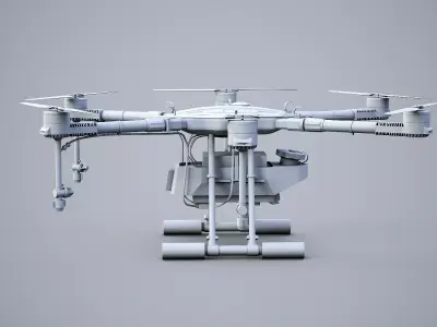 Agricultural Drone - Farming UAV Sprayer no Textures Low-poly 3D model