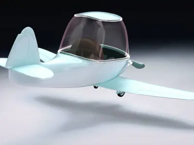 Airplane cartoon style 3D model