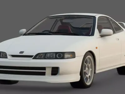 1995 Honda Integra Type R 3D Model The FWD Perfection Low-poly 3D model