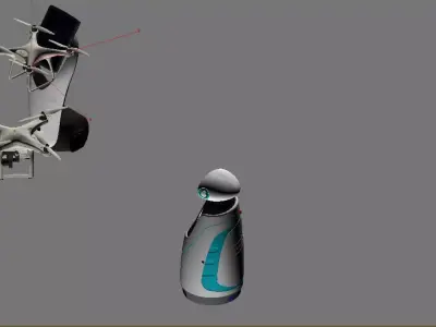 Scenarios of Service Robots Low-poly 3D model