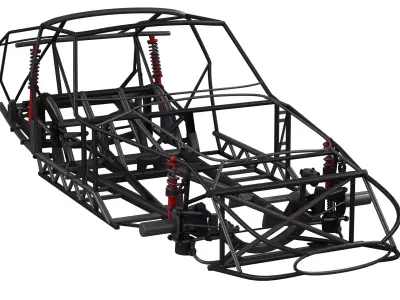 Car Chassis Frame 2 Low-poly 3D model