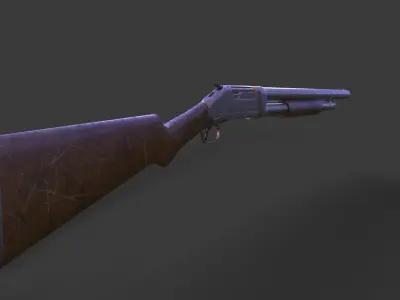 Winchester Gun from 1987 Low-poly 3D model
