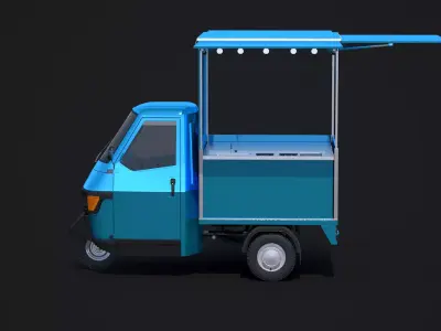 Piaggio Ape 50 Food Cart 3D model