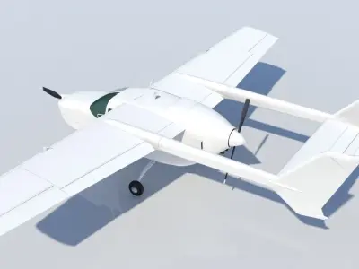Cessna Super Skymaster C337D Static Low Poly Low-poly 3D model