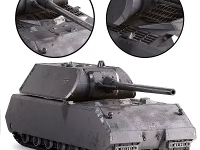 Tank  Maus Low-poly 3D model