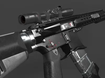 AR-15 Rifle Low-poly 3D model