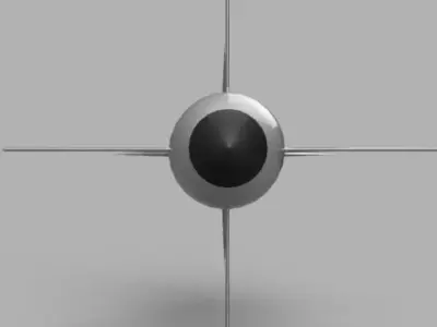missiles 1 2 3 4 spaceship with dot 3D model