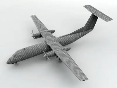 Dash 8-300 Airliner British Airways M 3D model