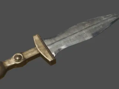 Pugio silver sword Low-poly 3D model