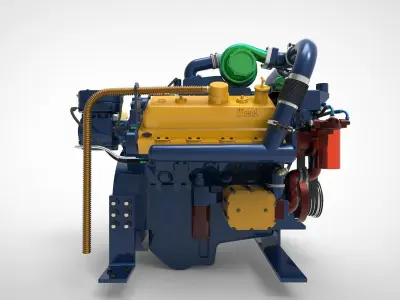 marine diesel engine 3D model