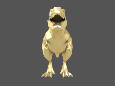Low Poly Tyrannosaurus Statue v1 002 Low-poly 3D model
