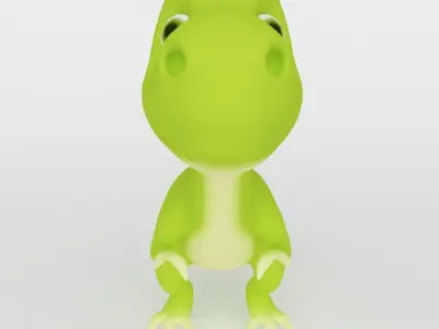 Dinosaur  Cute cartoon character  Low-poly 3D model