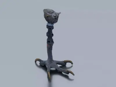 Tibetan bird claw lamp stand 3D model