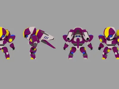 Super Mecha 13 - Diotre of Code Name D1OTE Low-poly 3D model