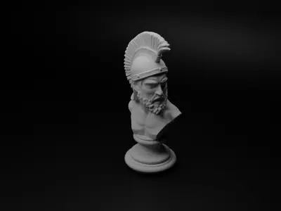 Ancient Greek Hoplite Bust Chess 3D print model buy