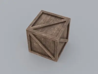 Wooden Box Free low-poly 3D model buy