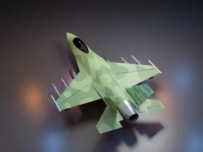 F - 16 Fighter Jet Low-poly 3D model