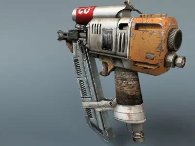 mobile game asset - nailgun  Low-poly 3D model