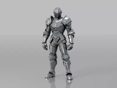 Armored KNIGHT V2 LOW AND HIGH POLY Low-poly 3D model Low-poly 3D model