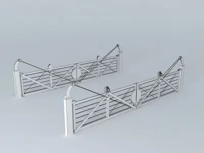 Eco Rail Track Crossing Gates Old Steam Days Free 3D model
