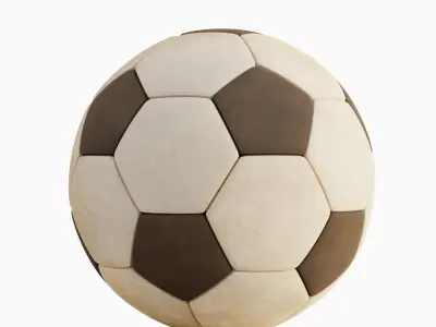 Old Leather Soccer Ball 03 3D model