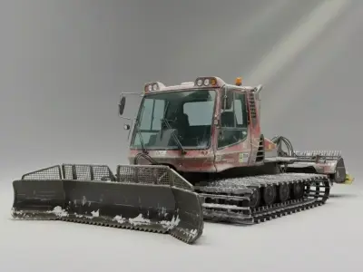 Prinoth Leitwolf Snow Groomer Heavy Machinery 3D Model low poly Low-poly 3D model