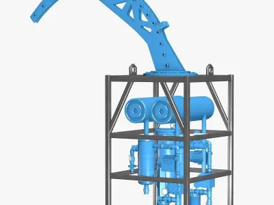 Industrial Blue Metal Element 3D model