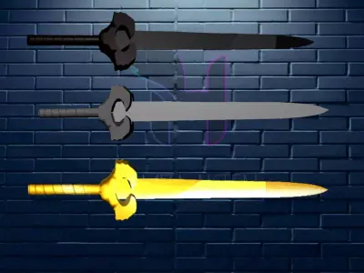 Sword Low Poly Low-poly 3D model get