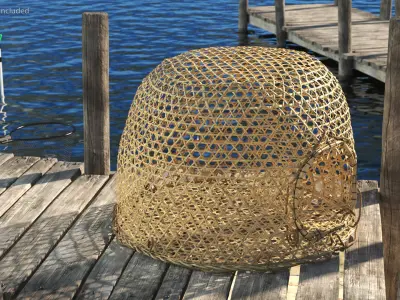 Wicker Fish Trap 3D model