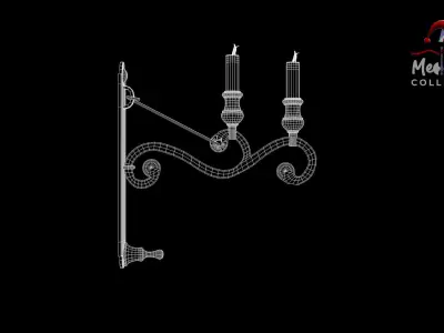 Medieval Wall Ilighting Hor 3D model